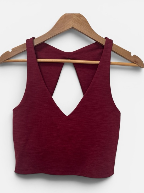 Beyond Yoga Tops - Beyond Yoga Fresh Cutout Women's Rib Crop Top Sz. L Burgundy/rosewood